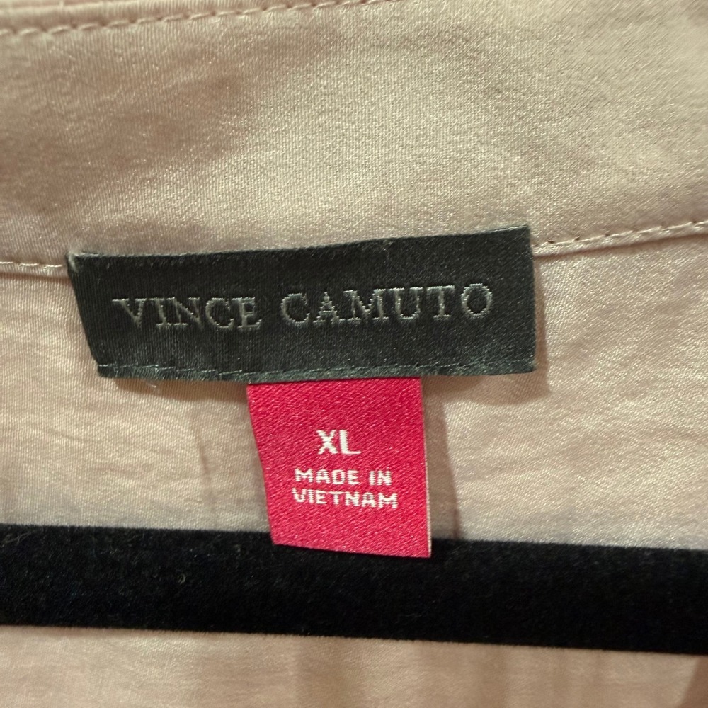 Vince Camuto Womens Pink V Neck Sleeveless Pleated Sheath Blouse Top XL - Picture 3 of 5